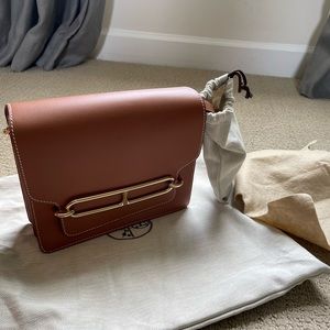 Hermes Roulis 23 in Gold Evercolor with Permabrass Hardware